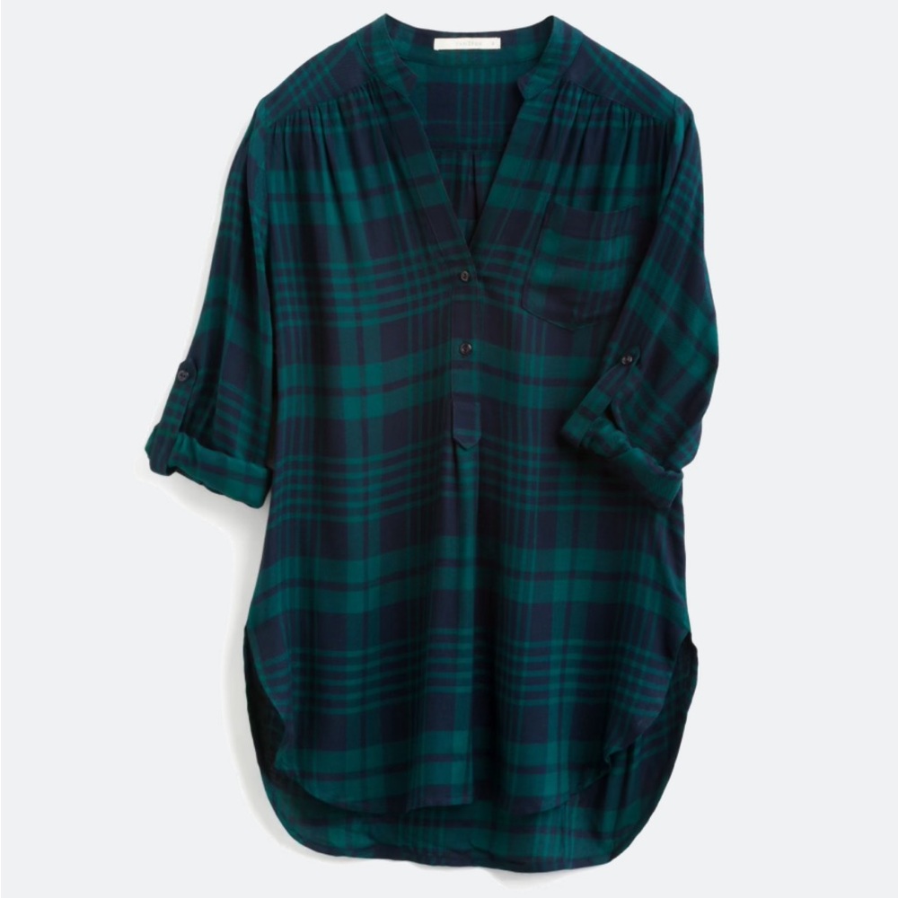 Fun2Fun Mackenzie Split Neck Henley Top